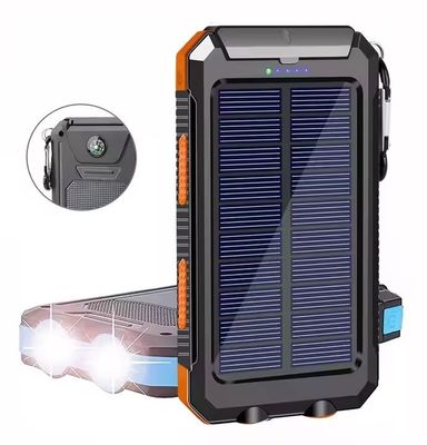 Good price 10000mah Solar Panel Portable Powerbank Dual Usb Cell Phone Charger Waterproof External Battery Power Bank With Light online