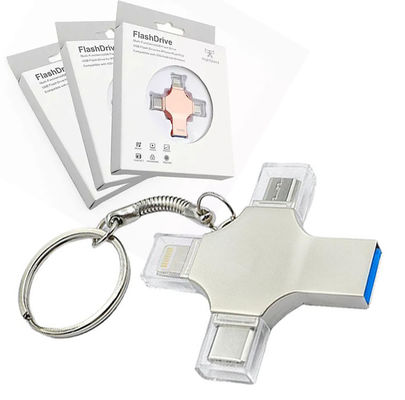 Good price Custom Logo Type-C USB Stick 2.0/3.0 4 in 1 Flash Drive for Mobilephone Multi-port High Capacity 4GB/8GB/16GB/32GB/64GB/128GB online