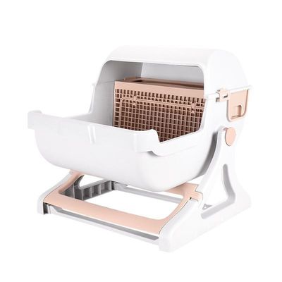 Good price Reversable Folding Semi Automatic Cat Litter Box Foldable Cat Litter Box Detachable Pet Grooming online