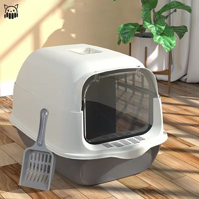 Good price Cat Litter Box Enclosed Litter Box with Lid Detachable Closed Anti-Splshing Standard Cat Toilet with Sifting Pedal online