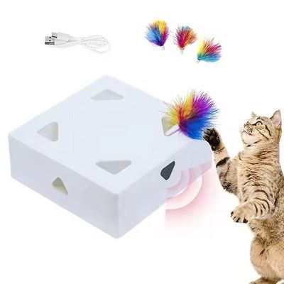 Good price 2024 Rechargeable Cat Toy Training Interactive Electric Intelligent Cat Maze Boxs Feather Box Toy with Automatic Function online