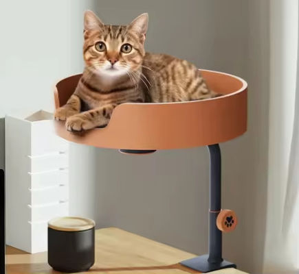 Good price 2025 New Design Height Adjustable Wooden Desk Cat Bed Safety Cat Shelves with Metal Frame for Cat Lovers online